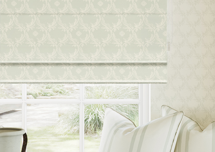 Trellis Prints, Vine and Bloom Bud Green - Twist&Fit Roman Blind - Image 5
